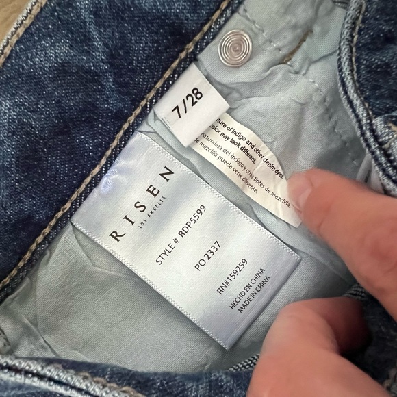 Risen High Rise Fray Hem Ankle Jeans - Picture 4 of 6